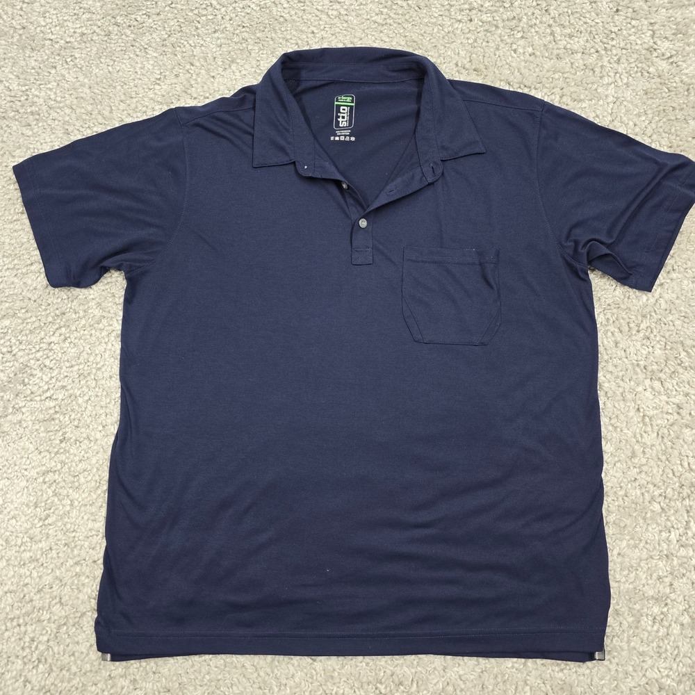 Stio Divide Polo Mens XL Navy Blue Short Sleeve Pocket Performance Gorpcore‎